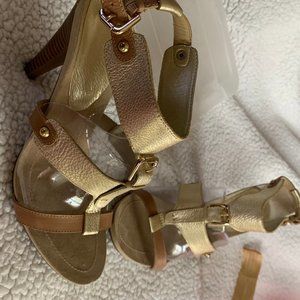 Nine West Gold T-Strap Sandal
